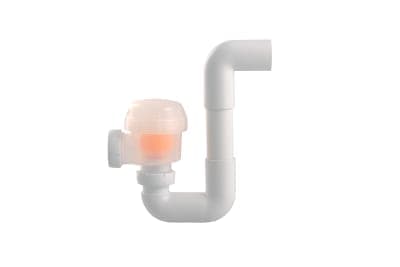 Falu 45710 Vattenlås med boll för ventilationsaggregat, vit, 32mm