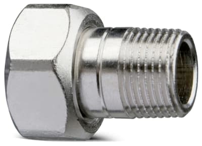 Nippel och mutter 10 AMETAL för radiatorventil - Förnicklad, IMI Hydronic