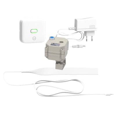 Vatette Läckagebrytare för kulventil med motor och sensor, vit