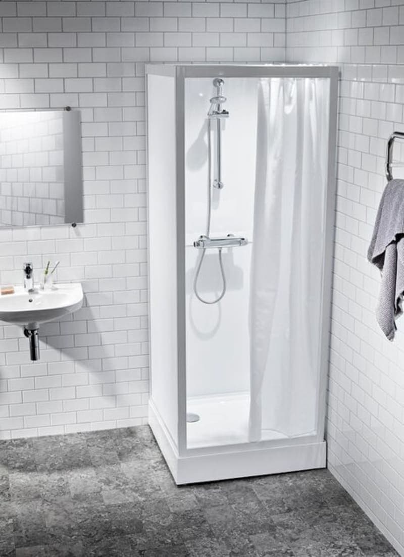 Alterna Basic Duschkabin 90x90cm - Glasväggar, Vit Profil - RSK 7365826