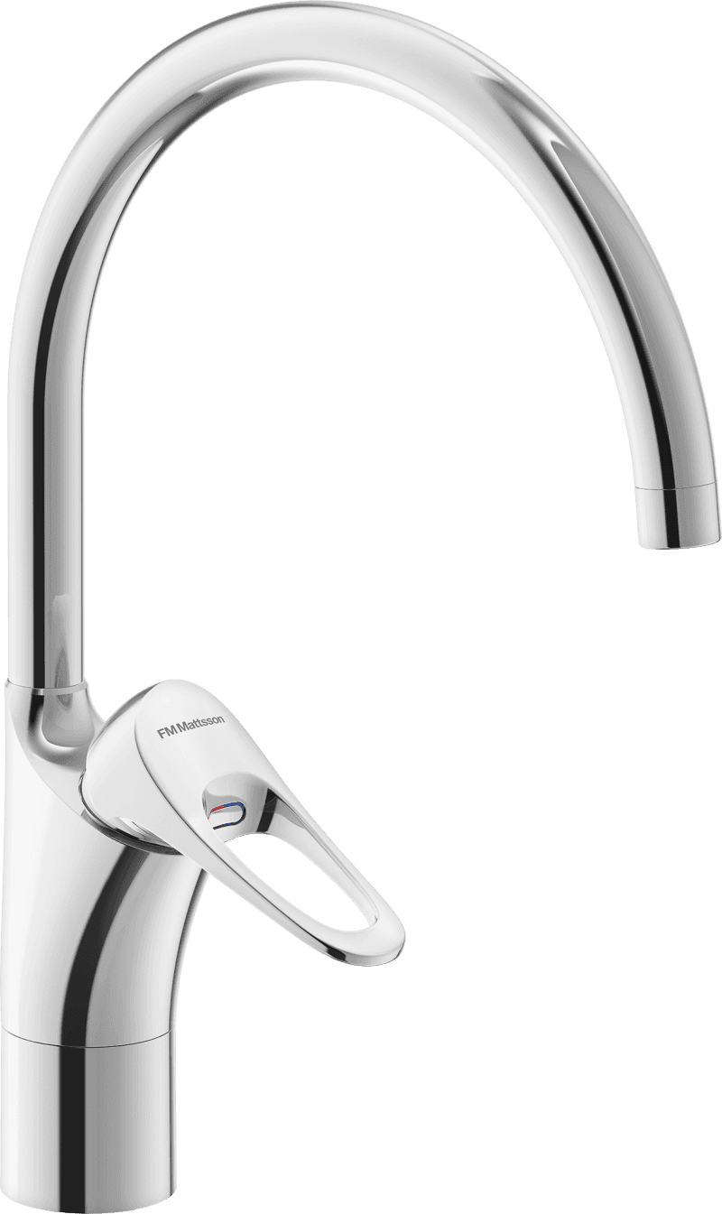 FM Mattsson 9000XE Köksblandare med C-pip, förkromad, blyfri, ettgrepp