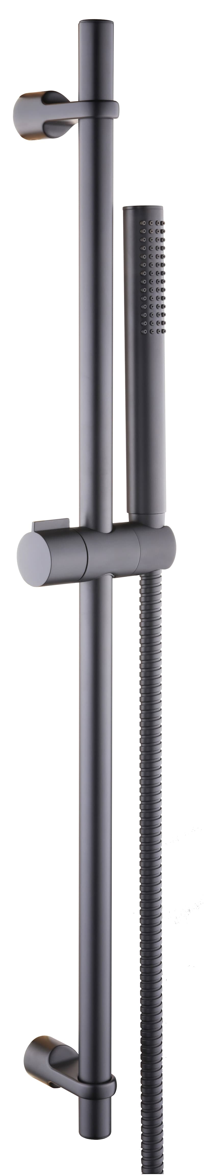 Alterna Bello B1 Duschset Matt Svart Mässing - 1-Strålig Handdusch, 684mm Stång, Anti-Twist Slang - RSK 8320238