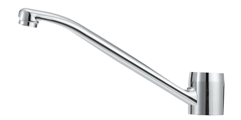 Utloppspip, MORA TEMP, svängbar 120°, förkromad, längd 230mm