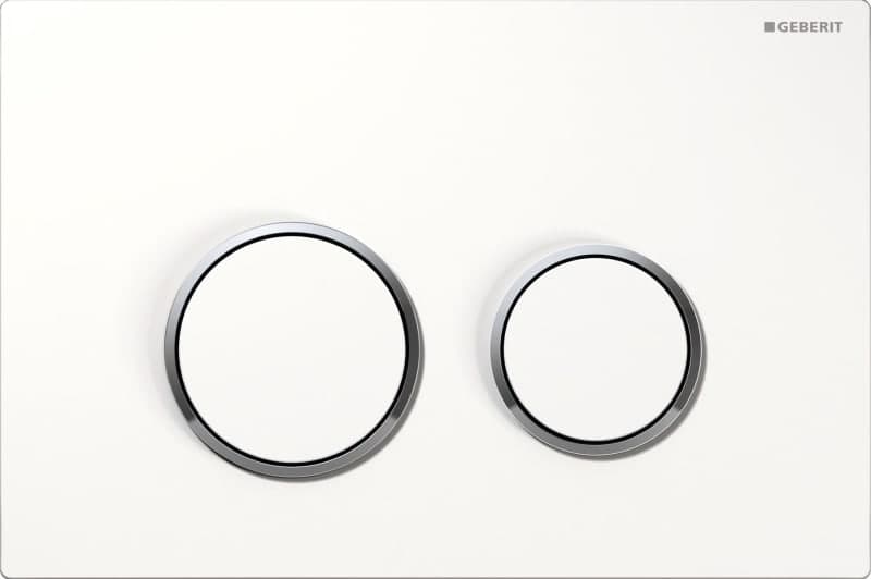 Geberit Omega20 Vit Tryckplatta för Dubbelspolning, Rund Design
