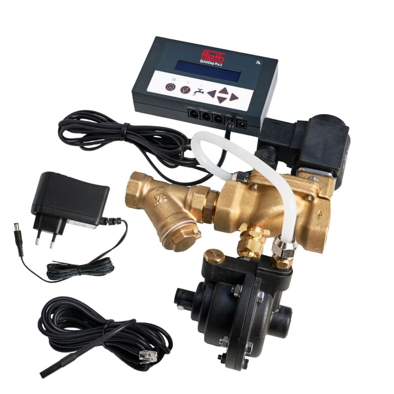 Roth Quickstop Pro2 Vattenfelsbrytare med appstyrning och mässing DN20