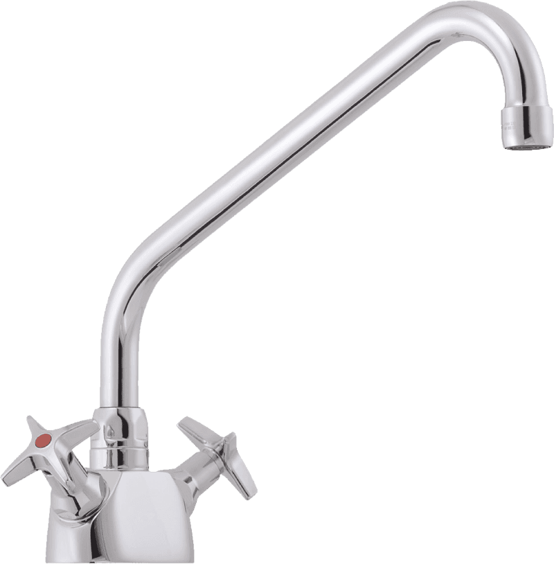 FM Mattsson Rogen köksblandare 2-grepps med svängbar pip 360° krom