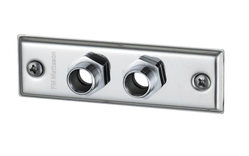 Dubbel väggbricka för Cu-rör, radiellt justerbara, typgodkänd, FM Mattsson