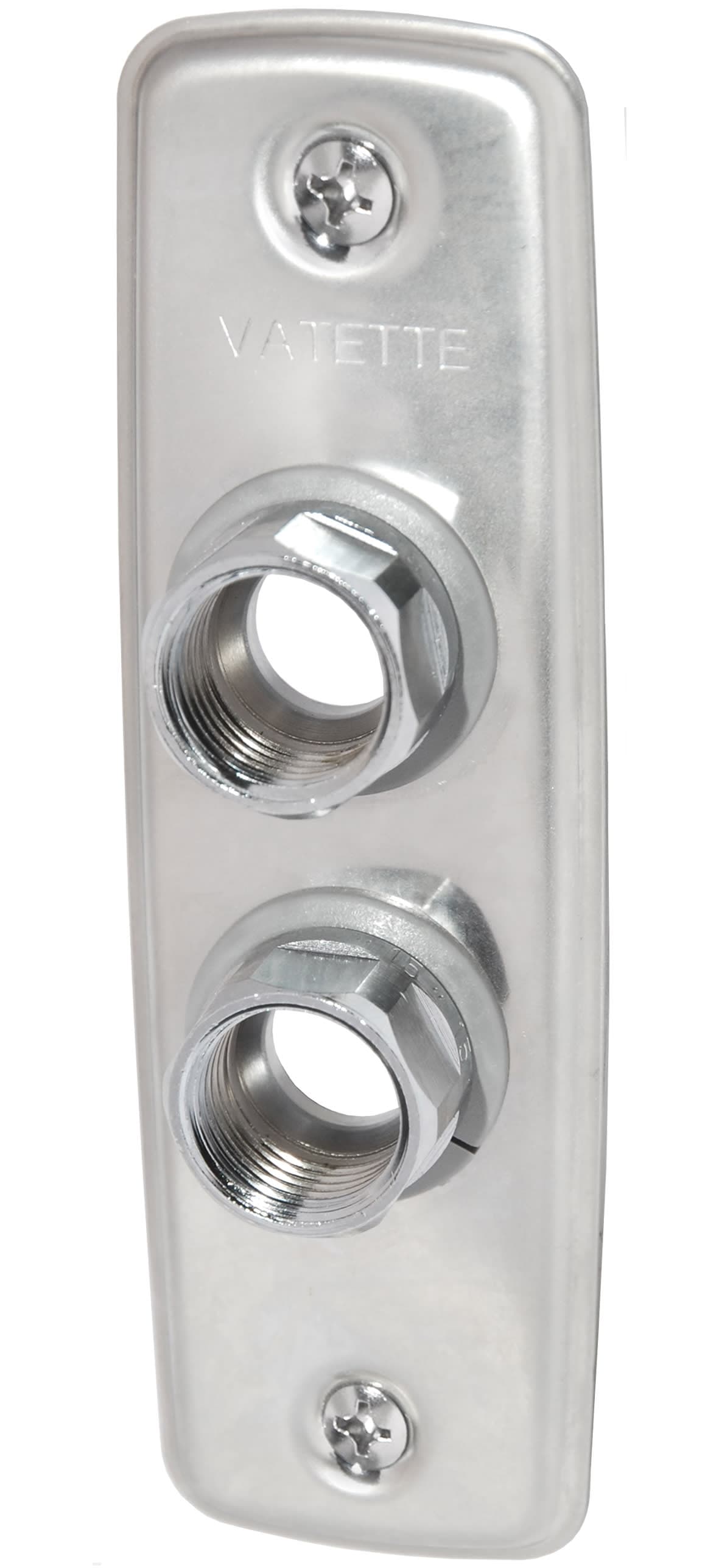 System Vatette Väggbricka 2-rör 15x25mm Mässing - Förkromad - RSK 8550650