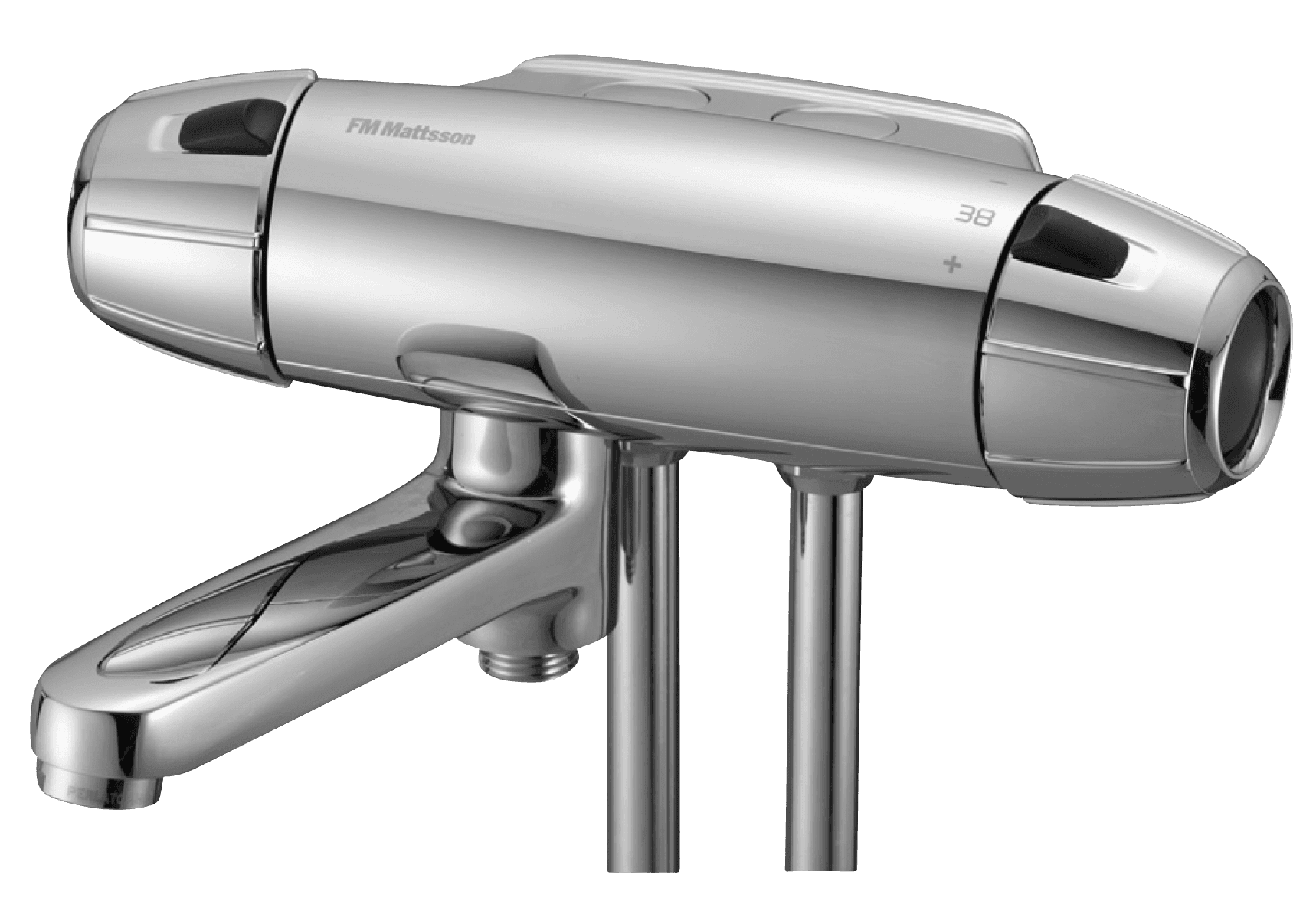 FM Mattsson 9000E Termostatblandare Krom 180mm - För Badkar - RSK 8343247