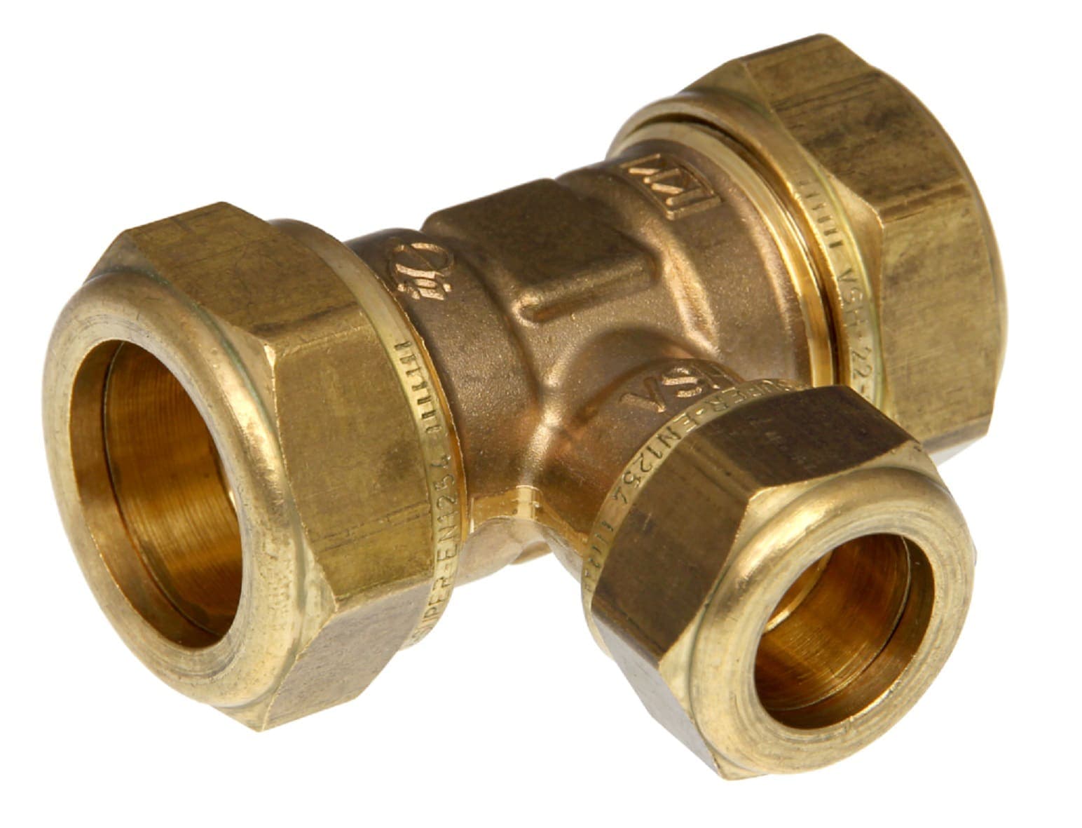 VSH Super D1421 - Mässing T-koppling 28x15mm DZR Godkänd | Material Koppling | RSK 1965202